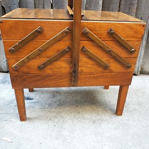 Vintage sewing Box w/ legs. Made in Norway